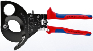 KNIPEX 95 31 280 Kleště na kabely (princip rohatky se západkou) s vícekomponentními rukojeťmi lakováno na černo 280 mm