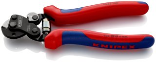 KNIPEX 95 62 160 Nůžky na dratěná lanka I pro vysokopevnostní drátěná lana s vícekomponentními rukojeťmi leštěné 160 mm