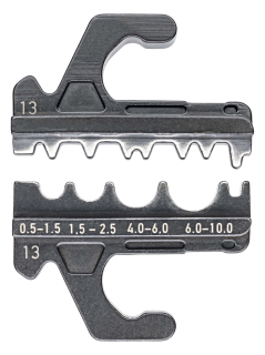 KNIPEX 97 39 13 Lisovací profil pro neizolovaná dvojitá, potrubní a lisovaná kabelová oka podle DIN 46234 a DIN 46235 a neizolované dvojité, spojovací a lisované články podle DIN 46341 a DIN 46267