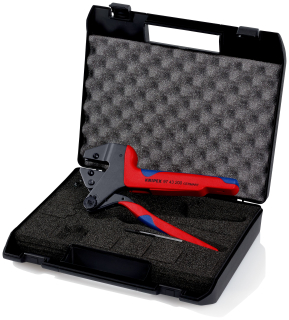 KNIPEX 97 43 200 Víceúčelové systémové lisovací kleště pro vyměnitelné lisovací profily s vícekomponentními rukojeťmi leštěné 200 mm