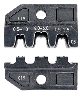 KNIPEX 97 49 05 Lisovací profil pro neizolované, otevřené konektory (šířka konektoru 4,8 + 6,3 mm)