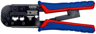 KNIPEX 97 51 10 Lisovací kleště pro konektory Western s vícekomponentními rukojeťmi leštěné 190 mm