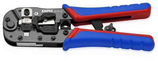 KNIPEX 97 51 13 Lisovací kleště pro konektory Western RJ45 s vícekomponentními rukojeťmi leštěné 190 mm