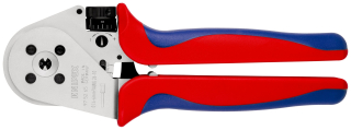KNIPEX 97 52 65 Čtyřtrnové lisovací kleště pro soustružené kontakty s vícekomponentními rukojeťmi chromované 230 mm