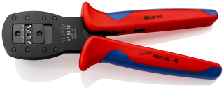 KNIPEX 97 54 25 Lisovací kleště na miniaturní konektory Paralelní lisování pro konektory řady Micro-Fit od firmy Molex LLC s vícekomponentními rukojeťmi leštěné 190 mm