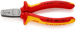 KNIPEX 97 68 145 A Lisovací kleště na koncové dutinky izolované vícesložkovými návleky, certifikace VDE 145 mm