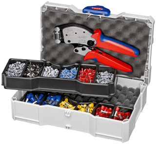 KNIPEX 97 90 13 Lisovací sortiment Pro návleky na konec drátu s plastovými objímkami 11-dílná 265 mm