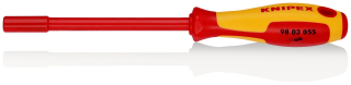 KNIPEX 98 03 055 Nástrčkový klíč s rukojetí šroubováku izolované vícesložkovými návleky, certifikace VDE leštěné 232 mm