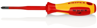 KNIPEX 98 24 02 SL Šroubovák (Slim) na šrouby s křížovou drážkou Phillips® izolující vícesložková rukojeť, certifikace VDE leštěné 212 mm