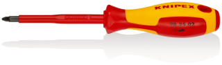 KNIPEX 98 25 02 Šroubovák na šrouby s křížovou drážkou Pozidriv® izolující vícesložková rukojeť, certifikace VDE leštěné 212 mm