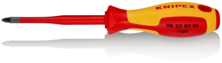 KNIPEX 98 25 02 SL Šroubovák (Slim) na šrouby s křížovou drážkou Pozidriv® izolující vícesložková rukojeť, certifikace VDE leštěné 212 mm