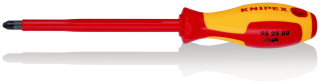 KNIPEX 98 25 03 Šroubovák na šrouby s křížovou drážkou Pozidriv® izolující vícesložková rukojeť, certifikace VDE leštěné 270 mm