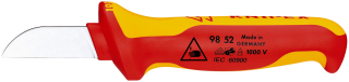 KNIPEX 98 52 Kabelový nůž izolující vícesložková rukojeť, certifikace VDE 190 mm