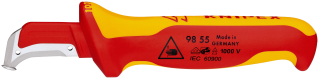 KNIPEX 98 55 Odizolovací nůž s kluznou patkou izolované vícesložkovými návleky, certifikace VDE 180 mm