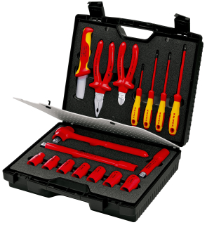 KNIPEX 98 99 11 Kompaktní kufr 17-dílný s bezpečnostním nářadím pro práce na elektrických zařízeních